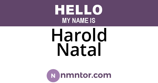 Harold Natal