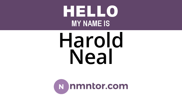 Harold Neal