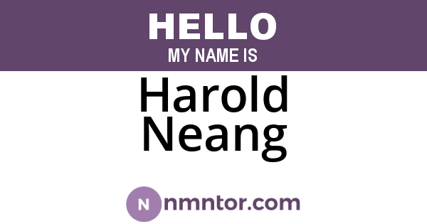 Harold Neang