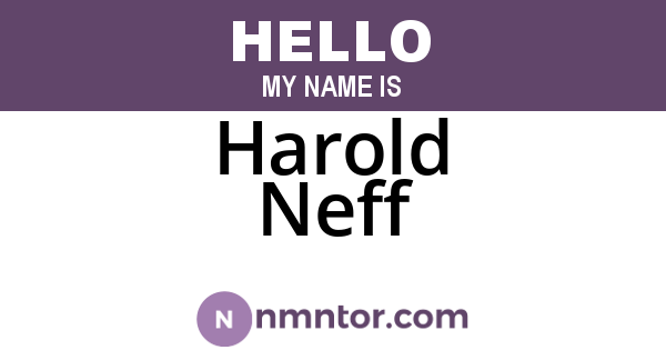Harold Neff