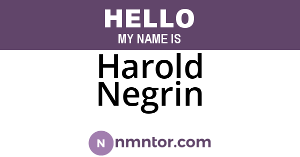 Harold Negrin