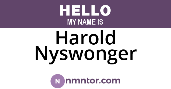 Harold Nyswonger
