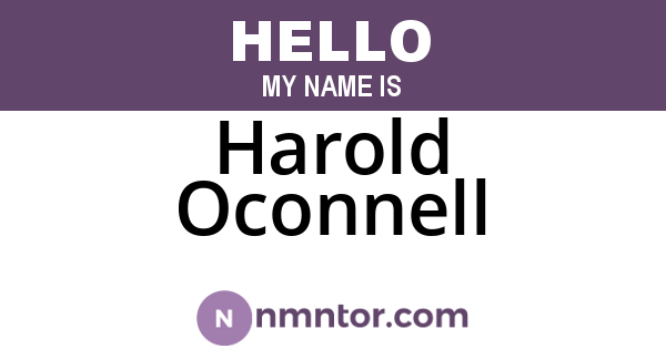 Harold Oconnell
