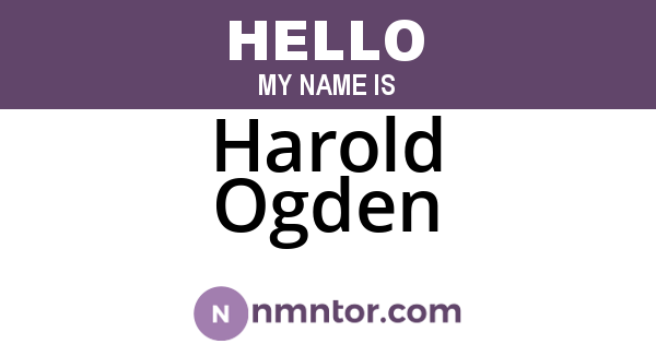Harold Ogden