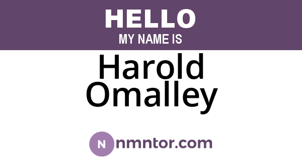 Harold Omalley