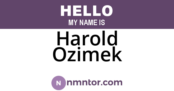 Harold Ozimek