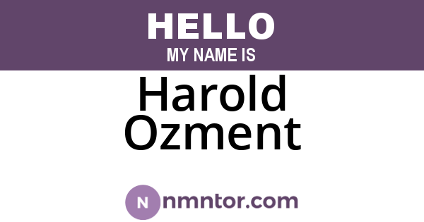 Harold Ozment