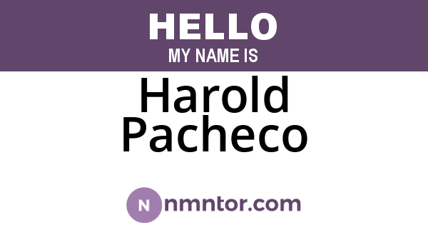 Harold Pacheco