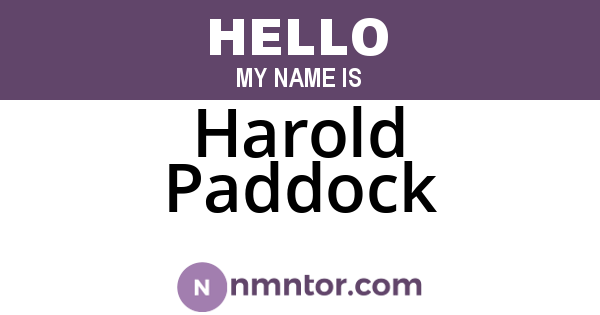 Harold Paddock