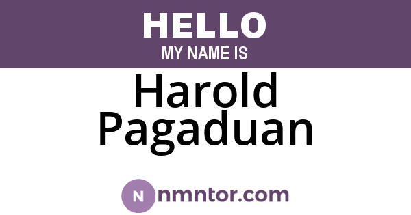 Harold Pagaduan
