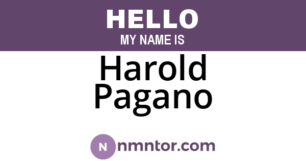 Harold Pagano
