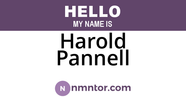 Harold Pannell
