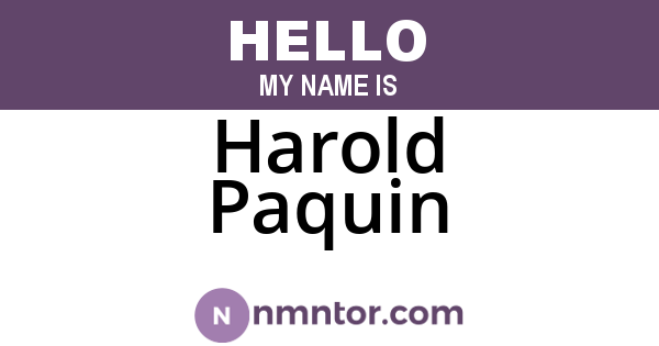 Harold Paquin