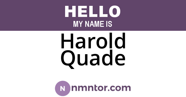 Harold Quade
