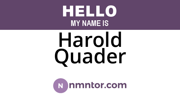 Harold Quader