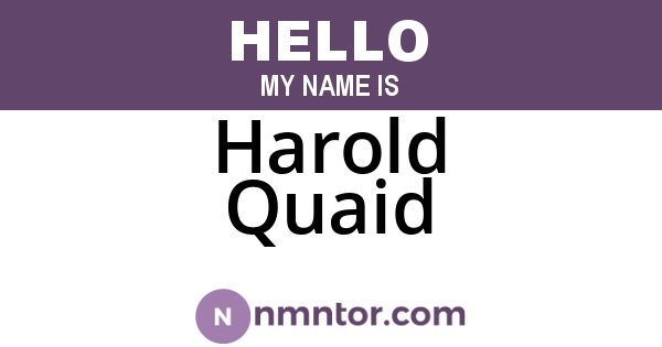 Harold Quaid