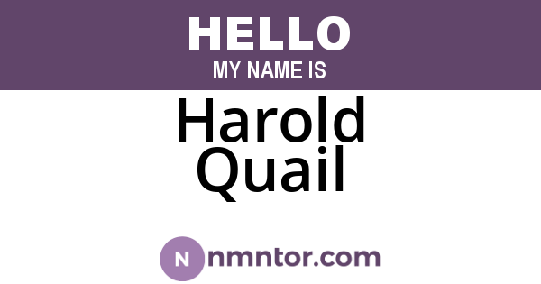 Harold Quail