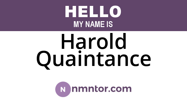 Harold Quaintance