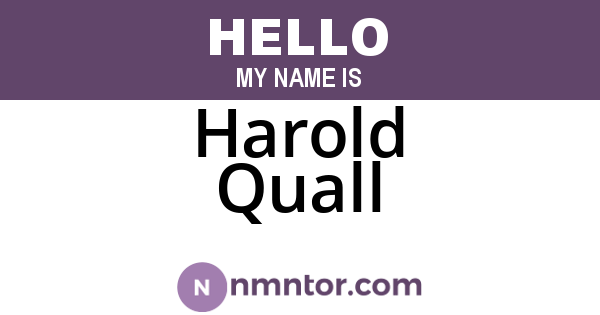 Harold Quall