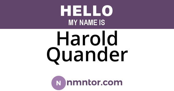 Harold Quander