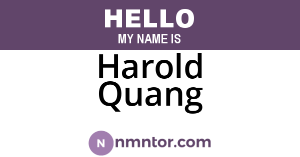 Harold Quang