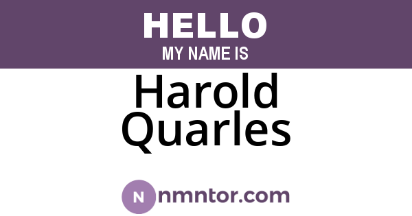 Harold Quarles