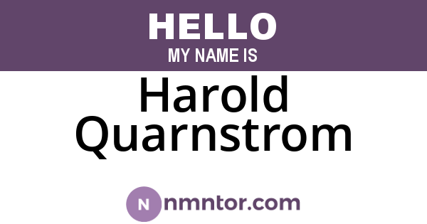 Harold Quarnstrom