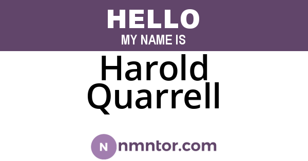 Harold Quarrell
