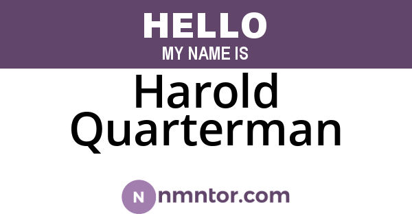 Harold Quarterman