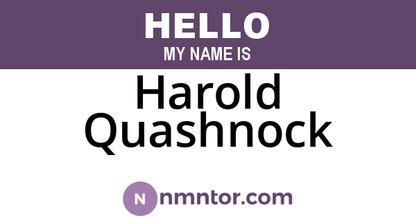 Harold Quashnock