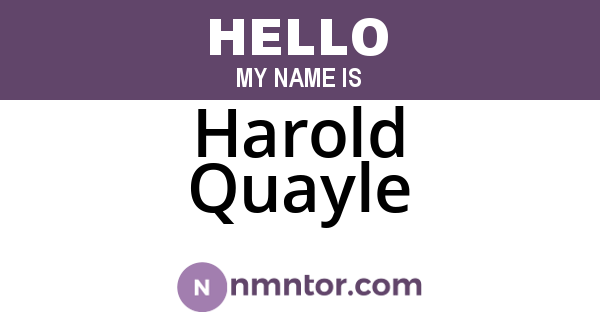 Harold Quayle