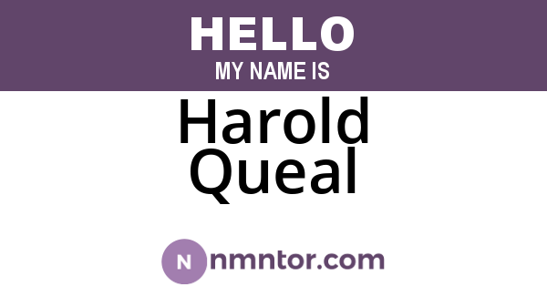 Harold Queal