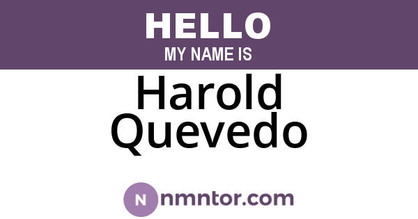 Harold Quevedo