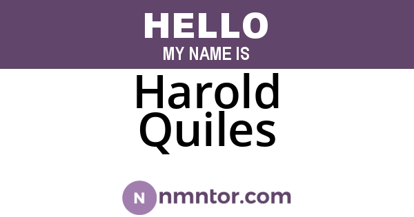 Harold Quiles