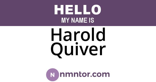 Harold Quiver