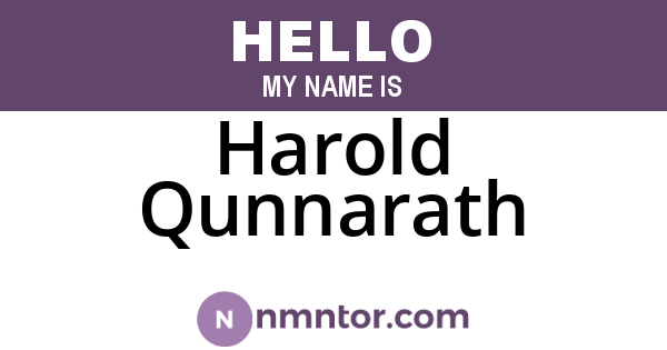 Harold Qunnarath