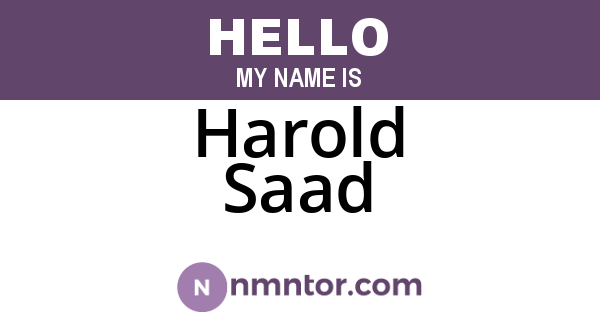 Harold Saad