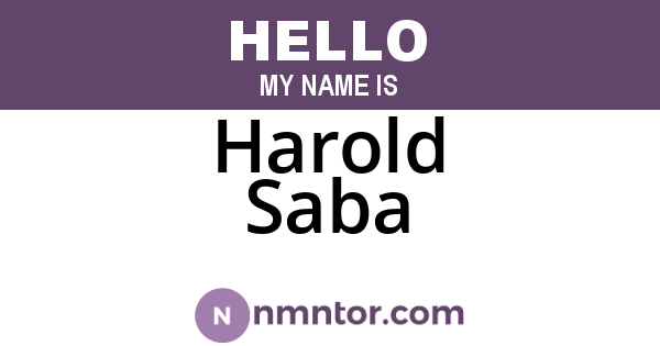Harold Saba