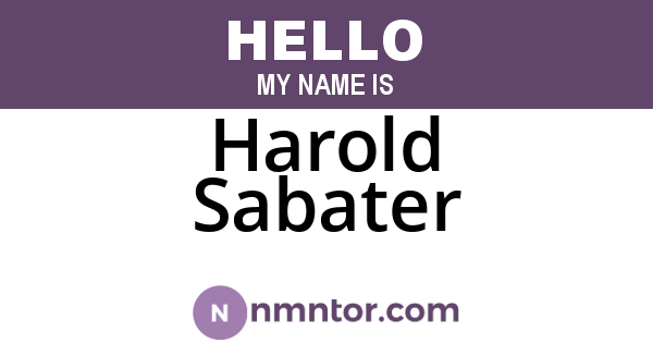 Harold Sabater