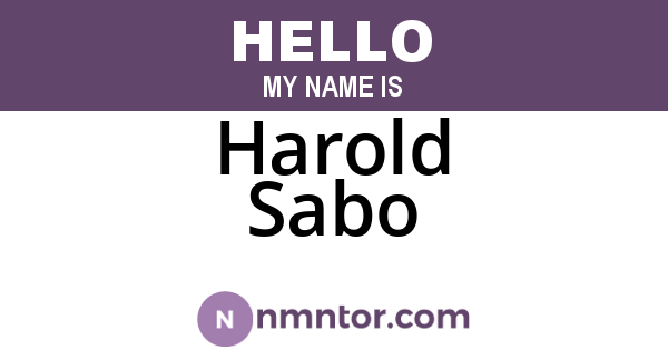 Harold Sabo