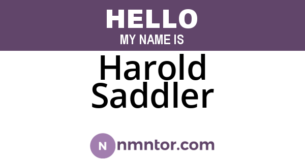 Harold Saddler
