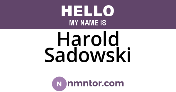 Harold Sadowski