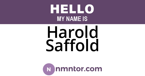 Harold Saffold