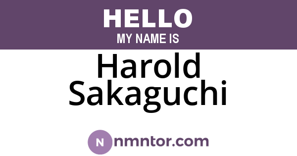Harold Sakaguchi