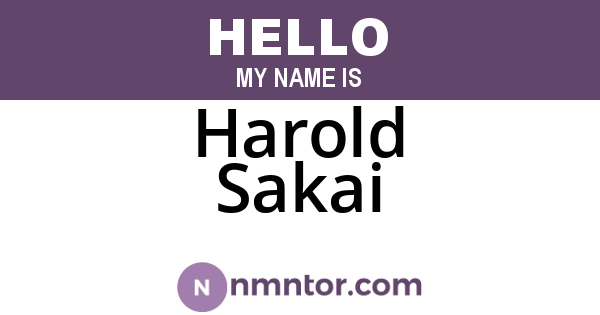 Harold Sakai
