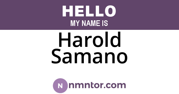 Harold Samano