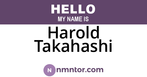 Harold Takahashi