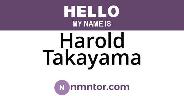 Harold Takayama