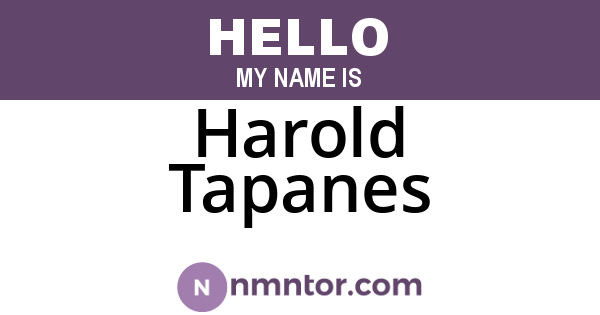 Harold Tapanes
