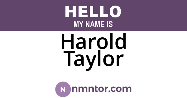 Harold Taylor